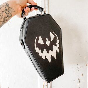 Lively Ghosts x Backstitch Bruja Halloween Coffin Jack-O-Lantern Backpack